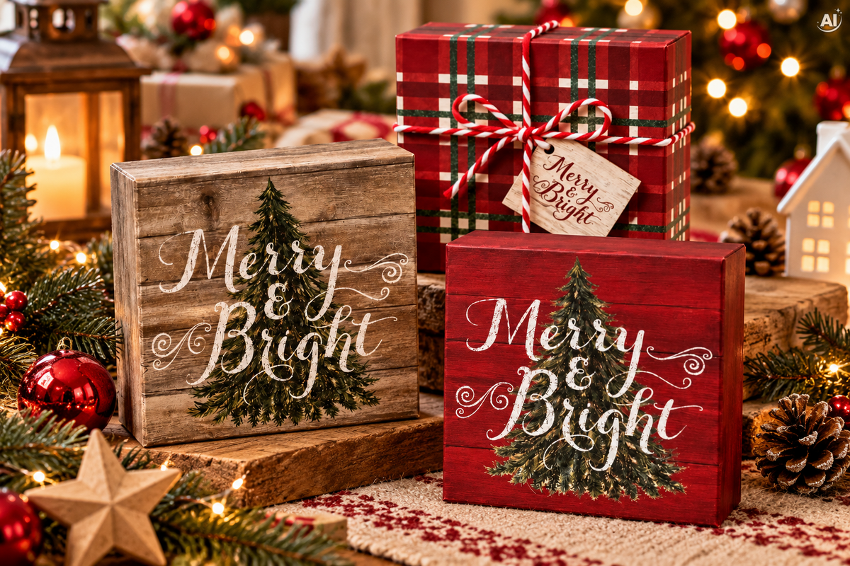 Weihnachts-Geschenkboxen 10 x 10 cm 3 Stück