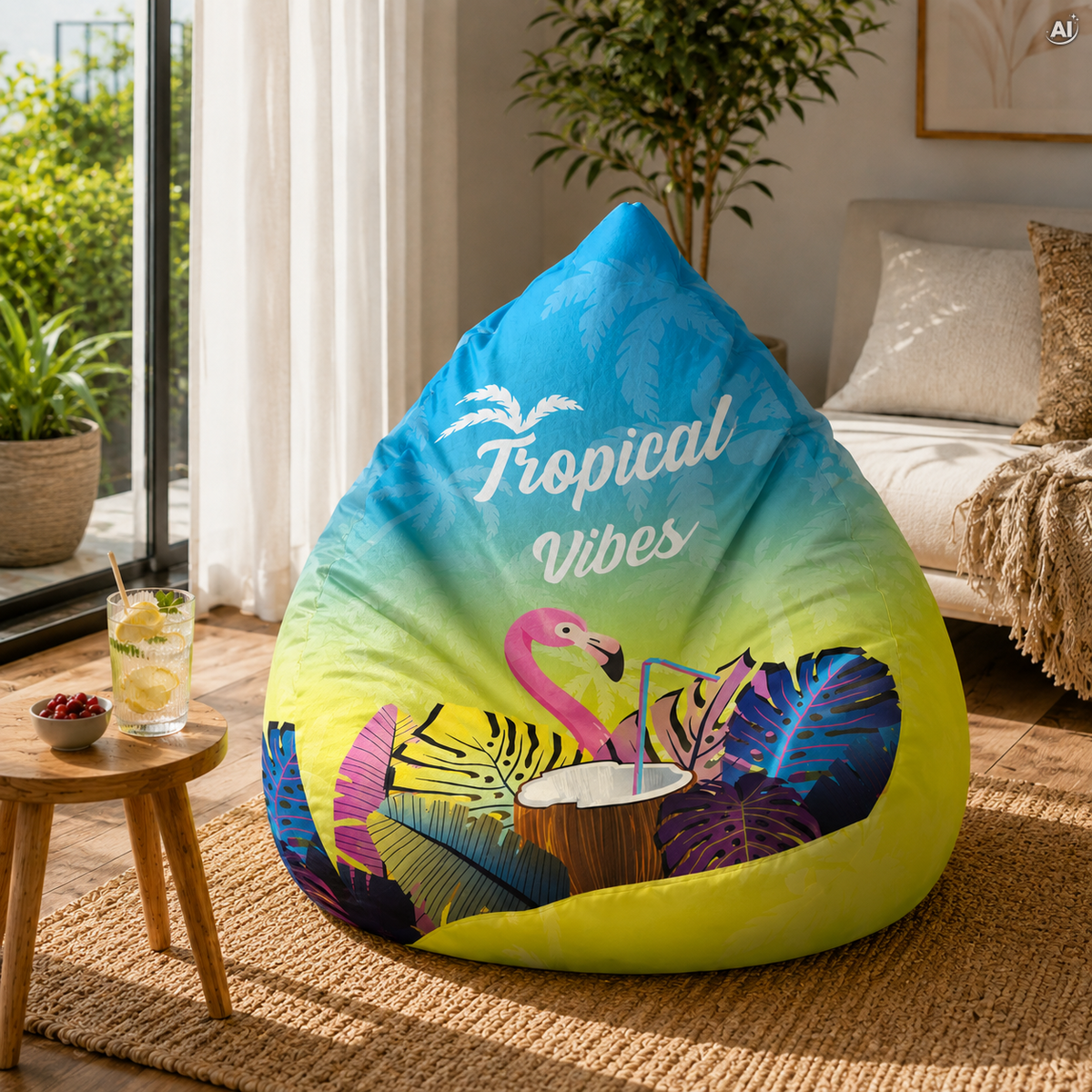 Bean Bag Sitzsack – XXL-Beutel mit 300 l – TROPICAL VIBES