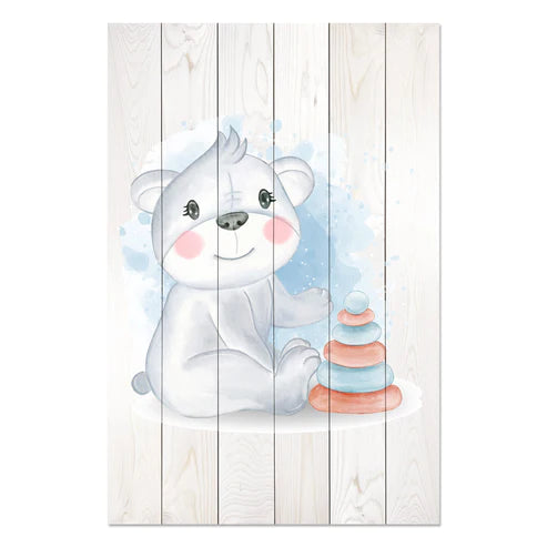 Wanddeko Holz - Cute Koala Playing with Toys