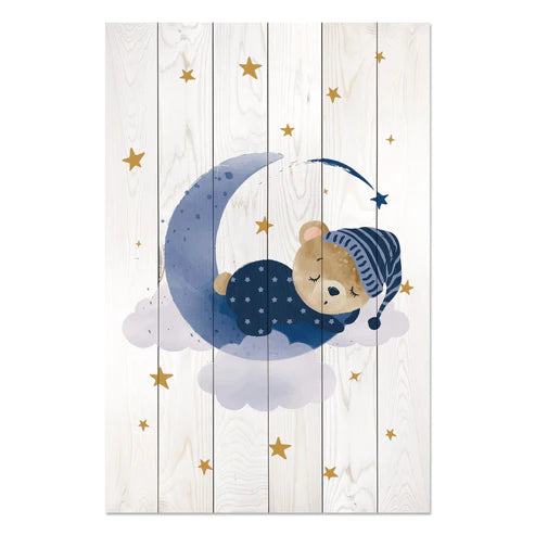 Wanddeko Holz - Cute Sleeping Bear