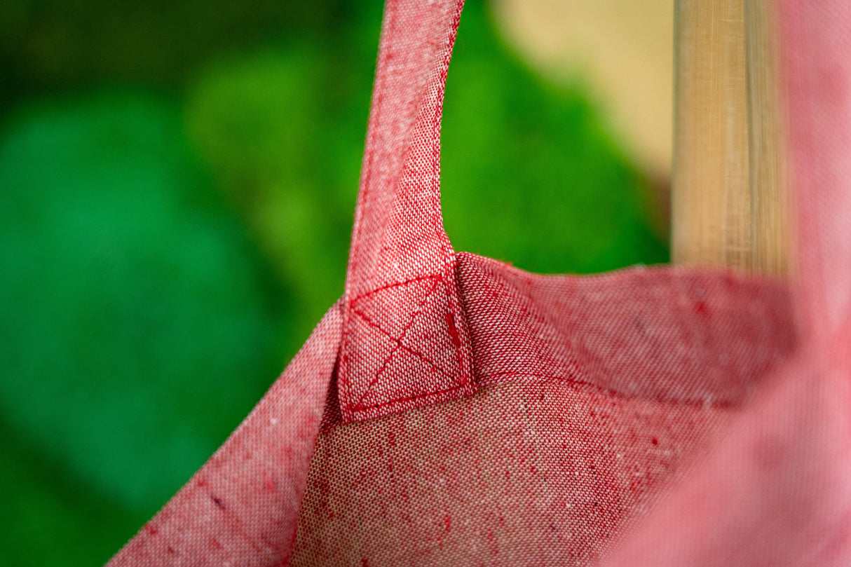 Baumwolltasche Rot Recycling - 380x420 mm 145 g Griff: 70 cm