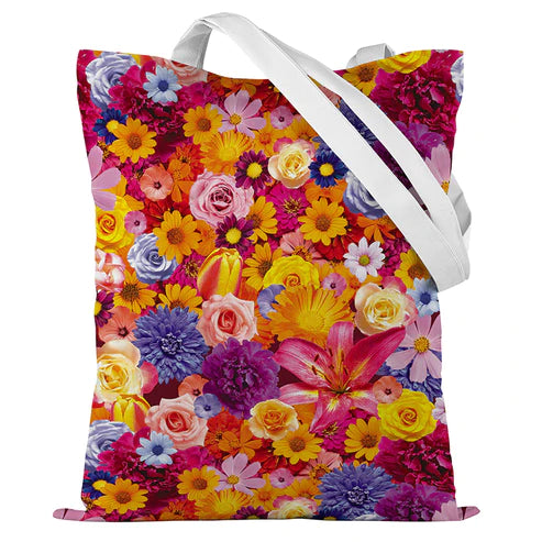 Baumwolltasche Blumen rosa lilie 35x45cm