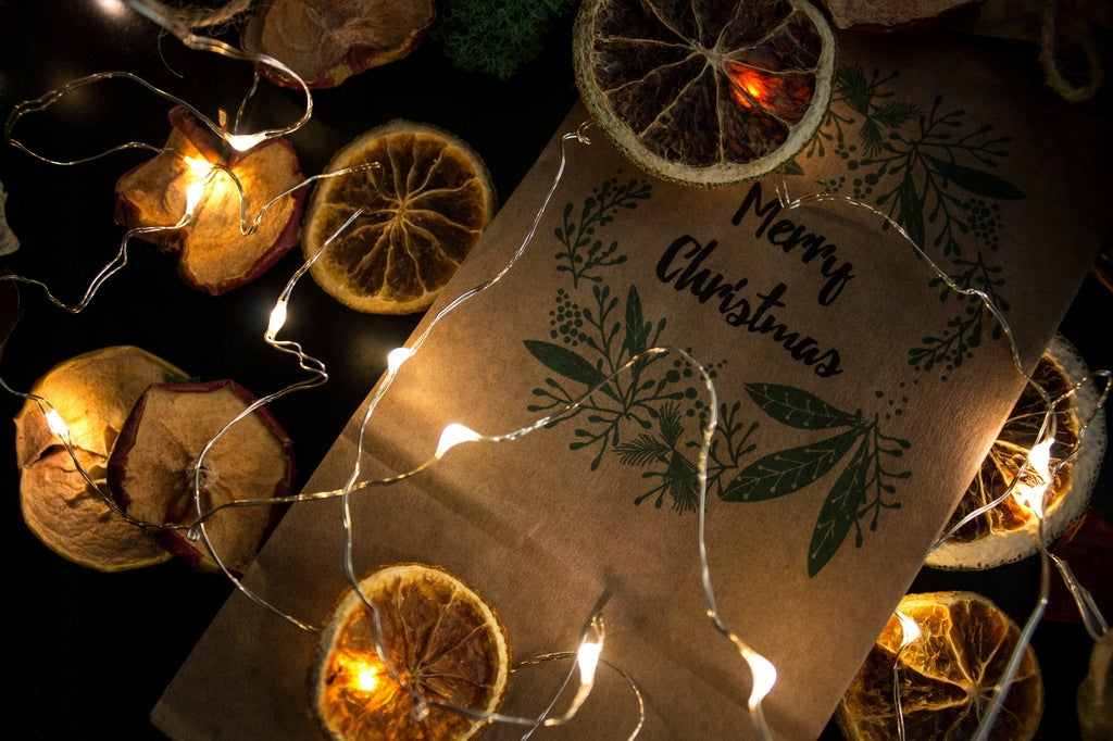 Weihnachtspapiertüten 80x65x190mm Frohe Weihnachten Kranz 10St.