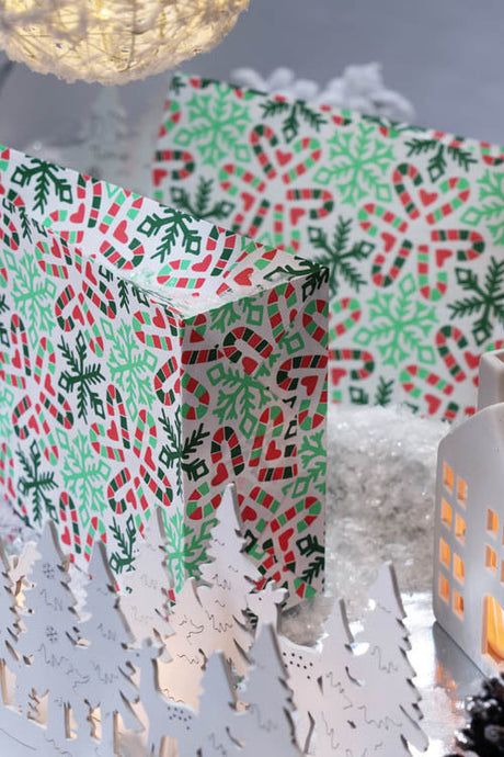 Weihnachtspapiertüte 160x80x270mm Christmas Canes