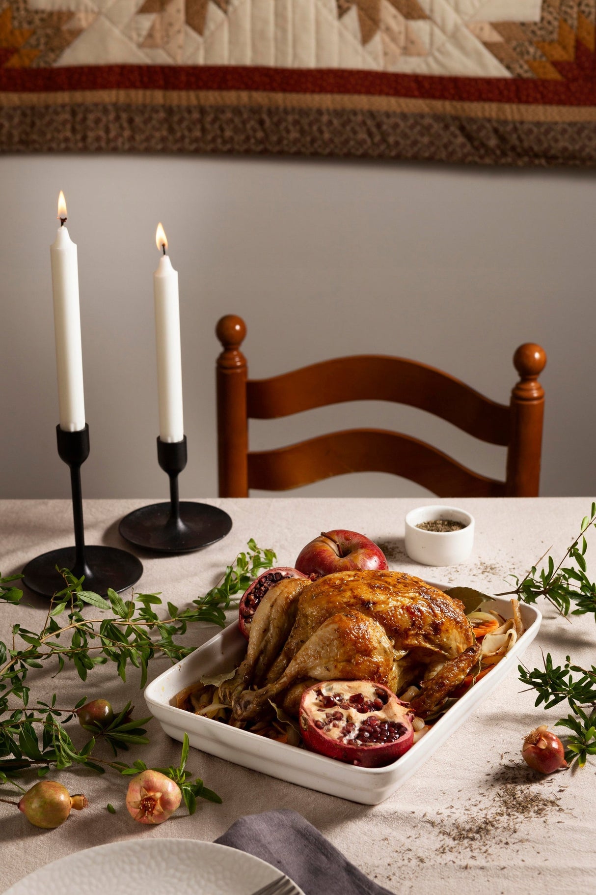 Traditionelle weiße Tischkerze, 30 Stück.