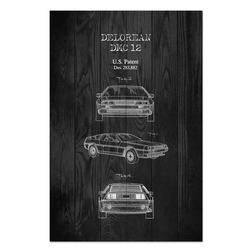 Wanddeko Holz - DeLorean Black