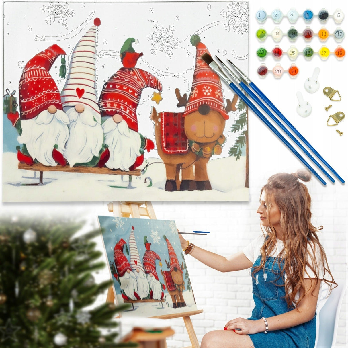 Malen nach Zahlen Zwerge 40x50 cm