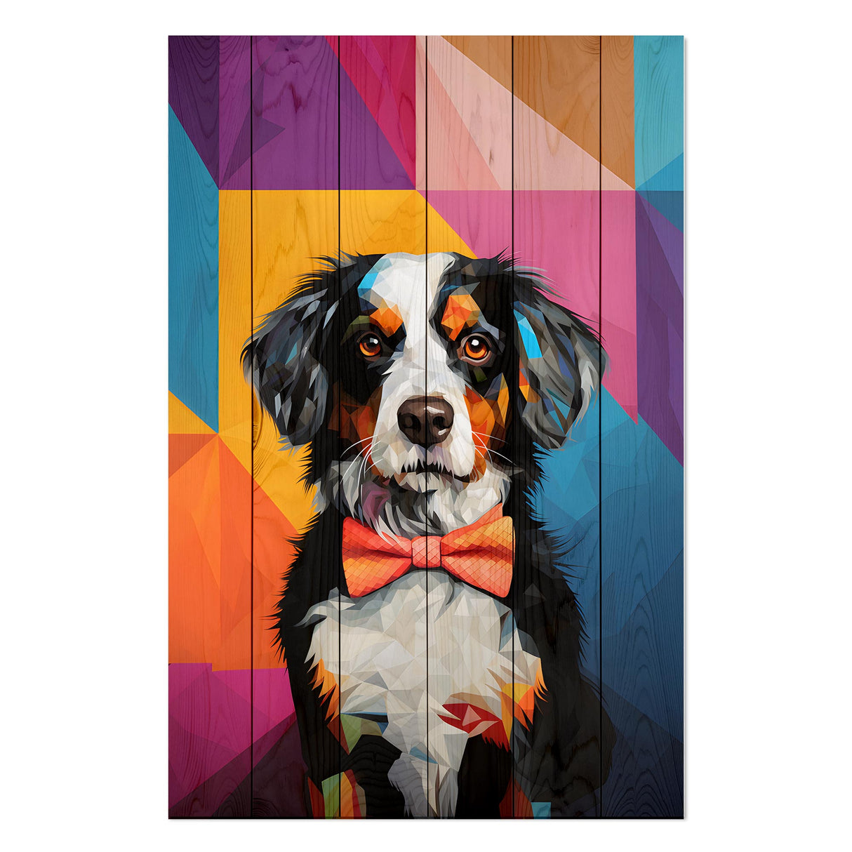 Wanddeko Holz - Dog Mosaic