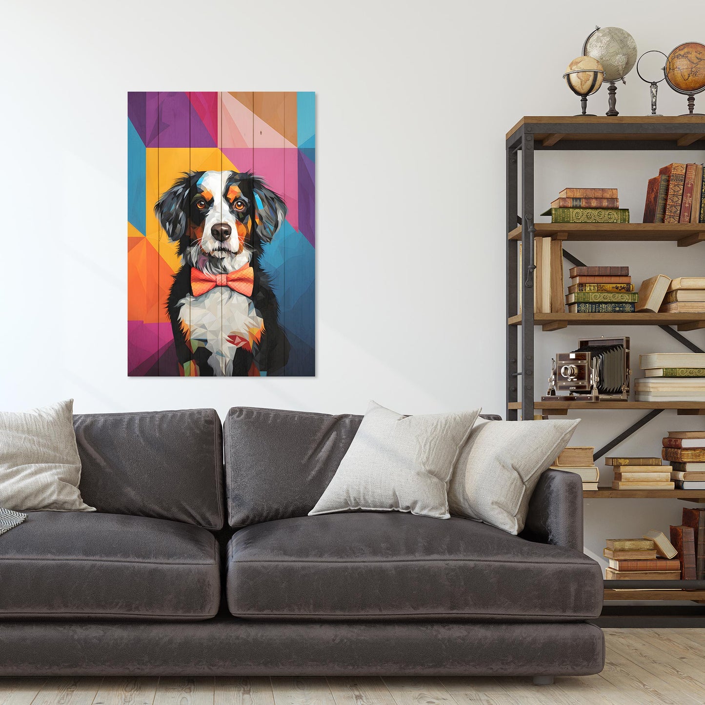 Wanddeko Holz - Dog Mosaic