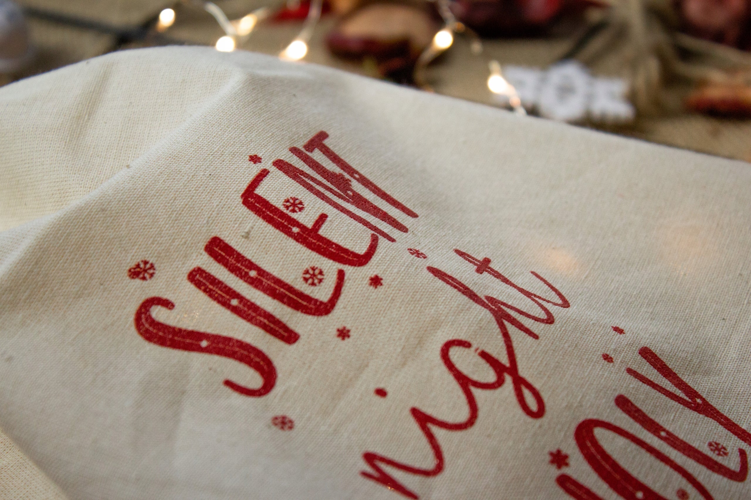 Weihnachts-Baumwollbeutel STILLE NACHT HEILIG 25x28cm 145g