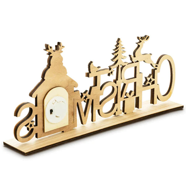 EKO Weihnachtsschmuck aus Holz LED Christmas