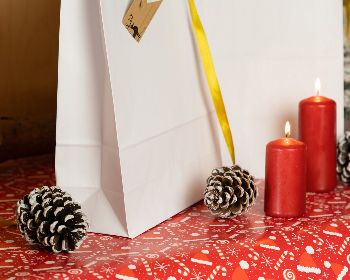 Weihnachtsgeschenktüten Set rot und weiß 8-tlg.