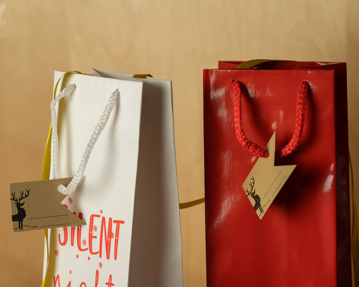 Weihnachtsgeschenktüten Set rot und weiß 8-tlg.