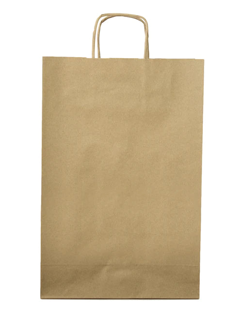 Papiertüte mit gedrehtem Griff 24x10x36cm Braun
