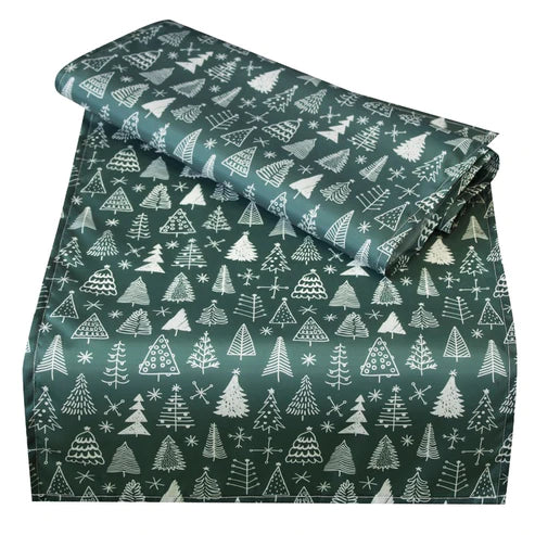 Weihnachtstischläufer aus Polyester WEIHNACHTSBÄUME 45x155cm