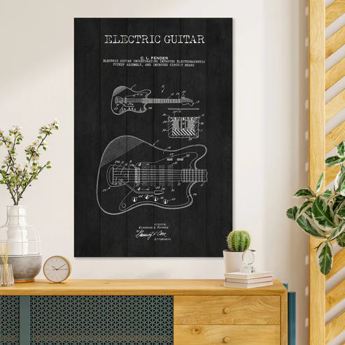 Wanddeko Holz - Electric Guitar