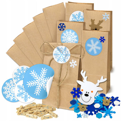 Adventskalender-Tüten, Wäscheklammern und DIY-Aufkleber