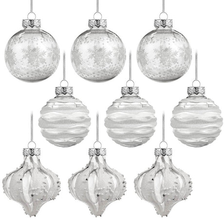 Weihnachtskugeln WEISS 9St.