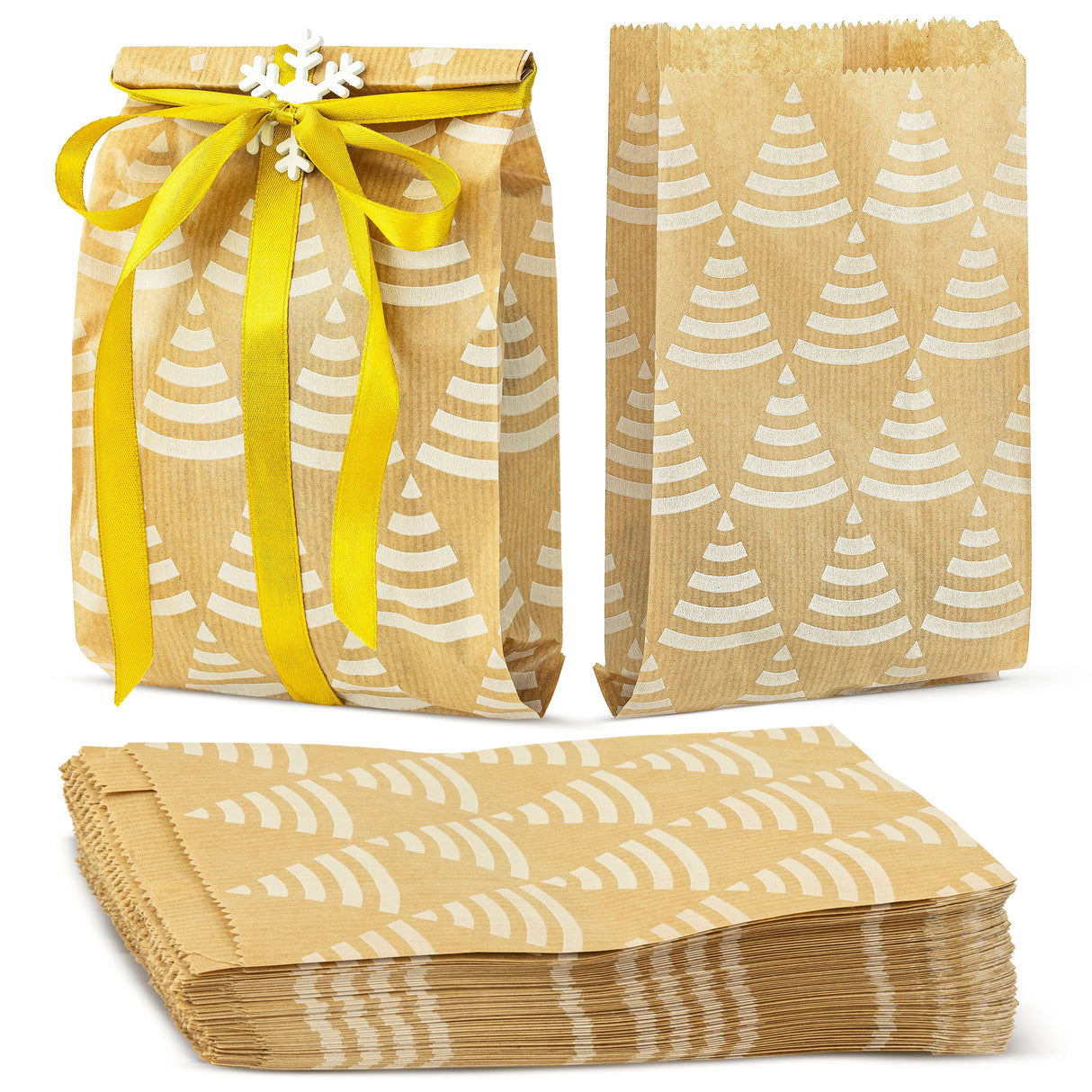 Weihnachtspapiertüten 120x210mm Weihnachtsbäume 50St.