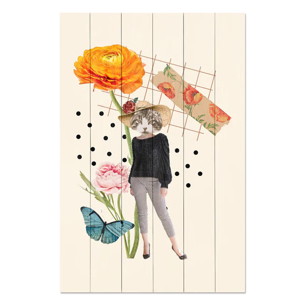 Wanddeko Holz - Feminine Aesthetic Element Cat