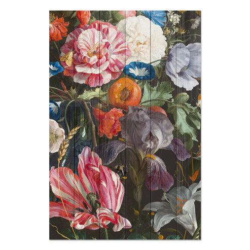 Wanddeko Holz - Flower Painting