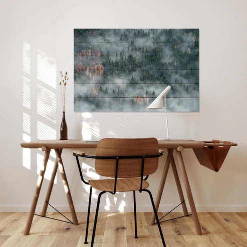 Wanddeko Holz - Forest After Rain