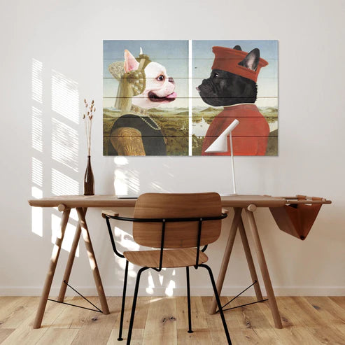 Wanddeko Holz - Frenchie Frederico With Wife