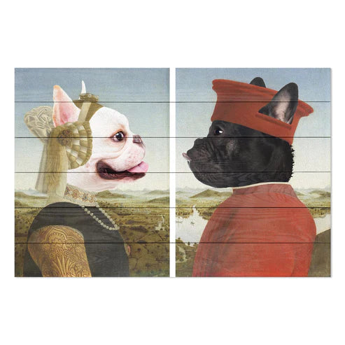 Wanddeko Holz - Frenchie Frederico With Wife
