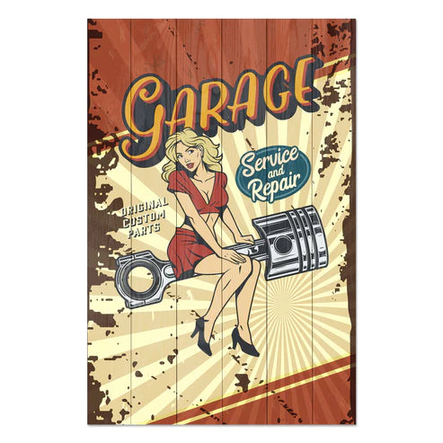 Wanddeko Holz - Garage Service and Repair