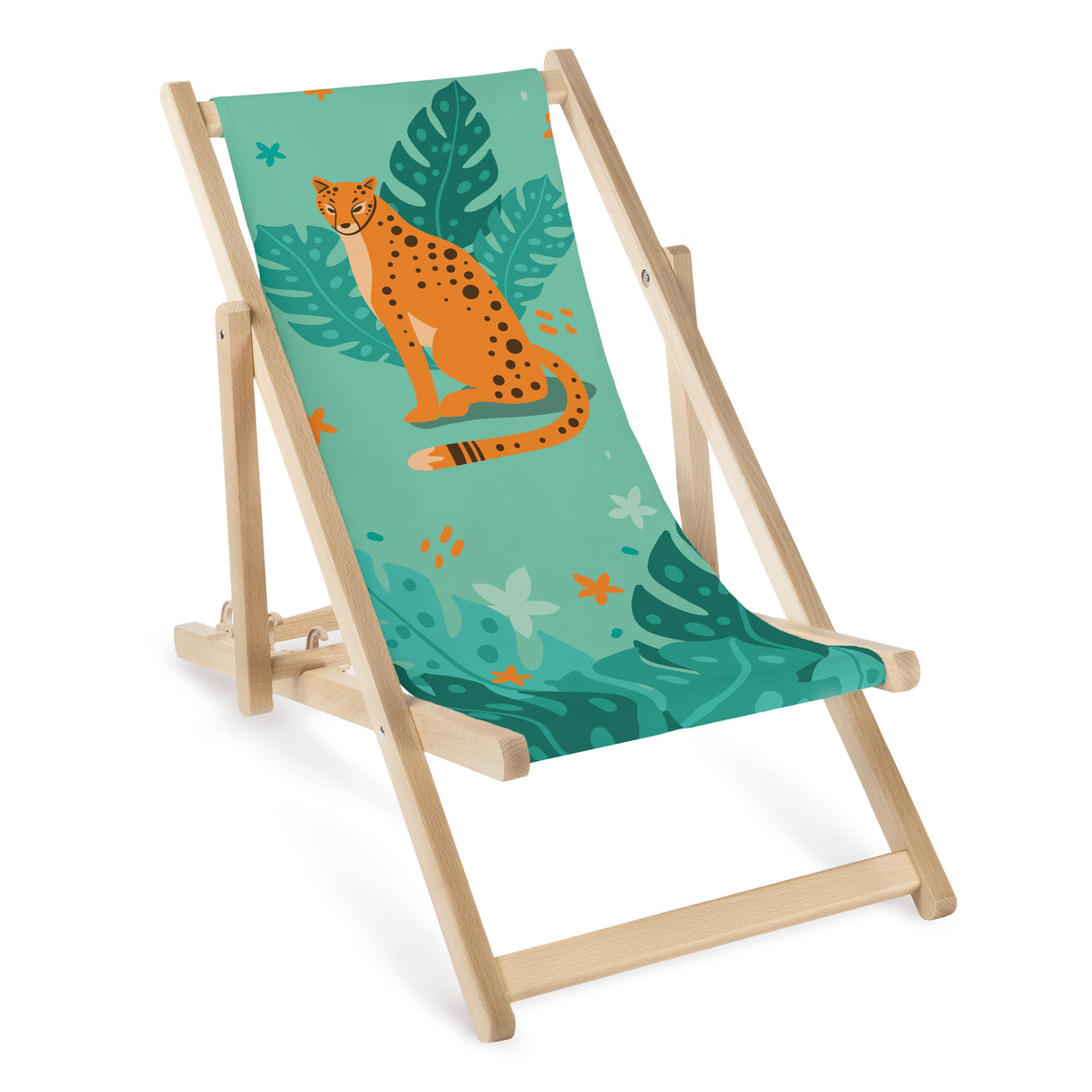 Kinderliegestuhl aus Holz Gepard