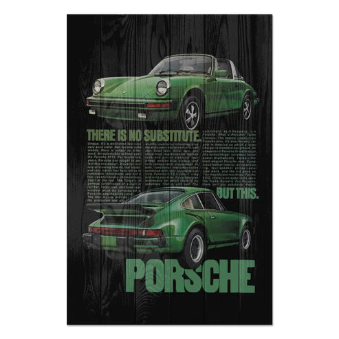 Wanddeko Holz - Green Porsche