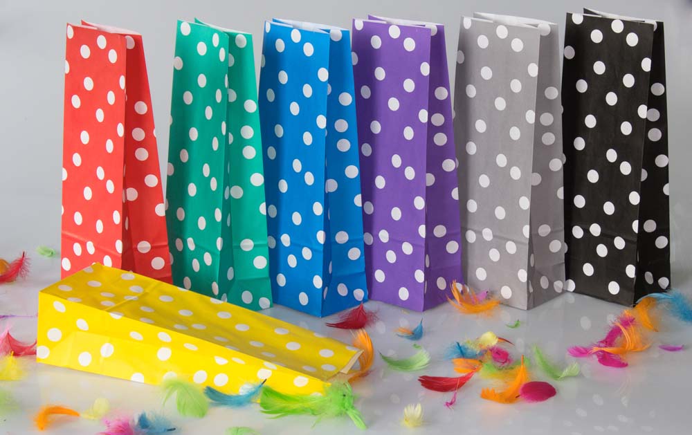 Papiertüten für Süßigkeiten 100x70x280mm (6 Stück) HAPPY BIRTHDAY