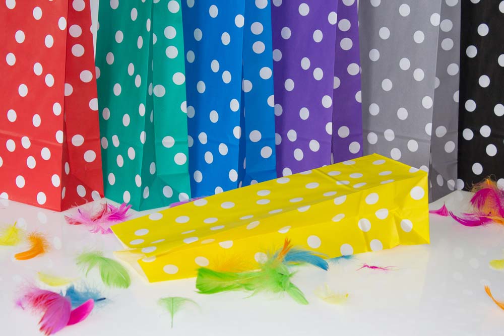 Papiertüten für Süßigkeiten 100x70x280mm (6 Stück) - HUG KISS LOVE