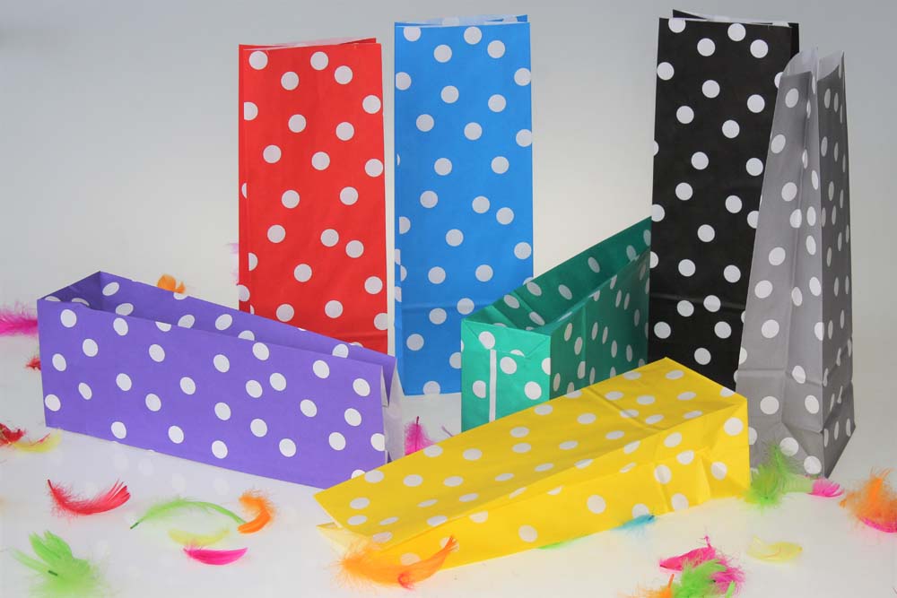 Papiertüten für Süßigkeiten 100x70x280mm (6 Stück) HAPPY BIRTHDAY