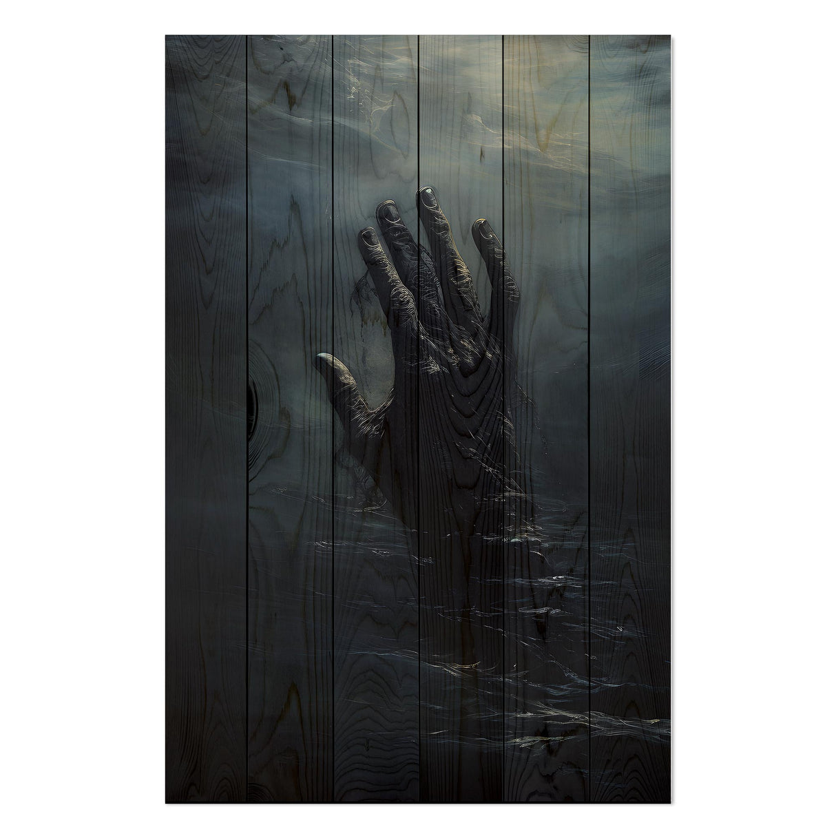 Wanddeko Holz - Hand Dark Water