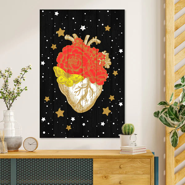 Wanddeko Holz - Heart in the Galaxy