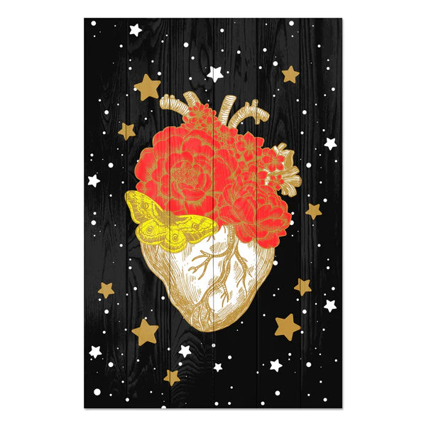 Wanddeko Holz - Heart in the Galaxy