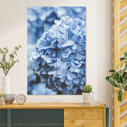 Wanddeko Holz - Hydrangea