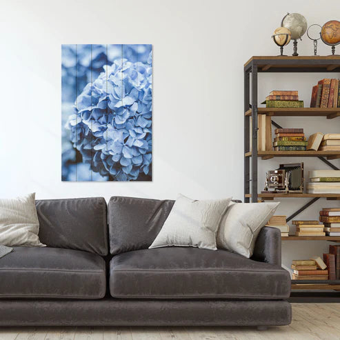 Wanddeko Holz - Hydrangea