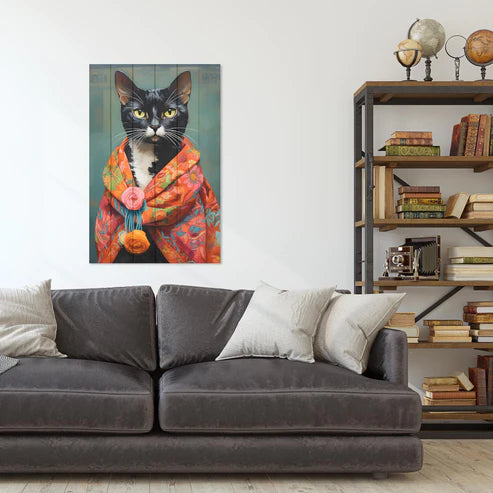 Wanddeko Holz - I see you Cat