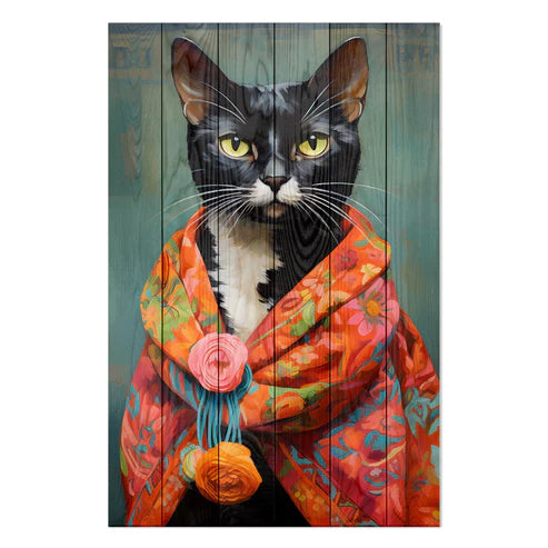 Wanddeko Holz - I see you Cat