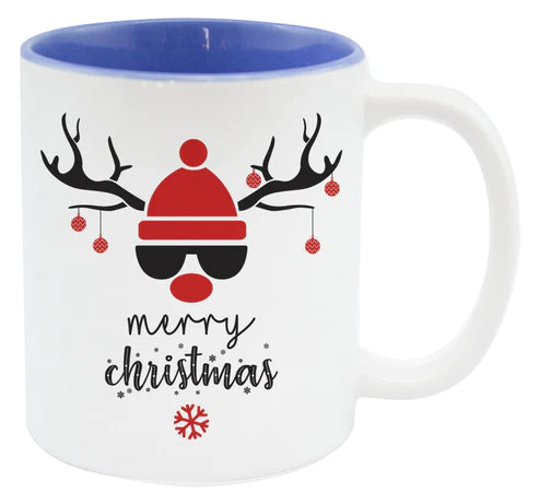 Weihnachtstasse - Blaues Rentier