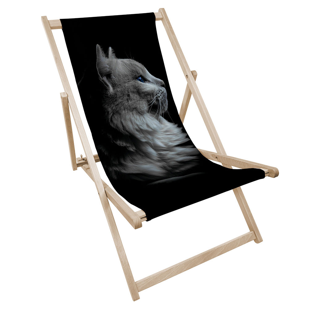 Holz-Liegestühle Katze