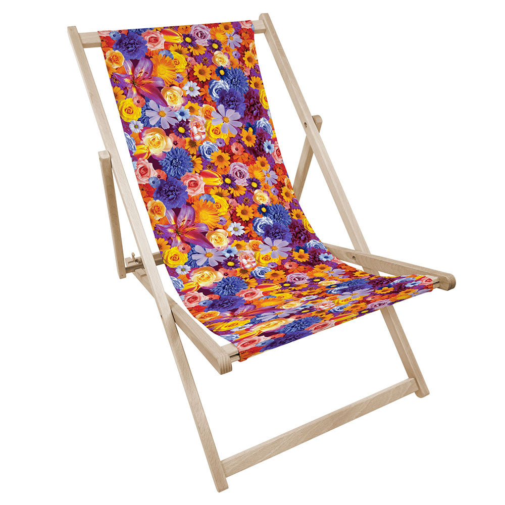 Holz-Liegestühle Anker Rot-orangefarbene Blüten