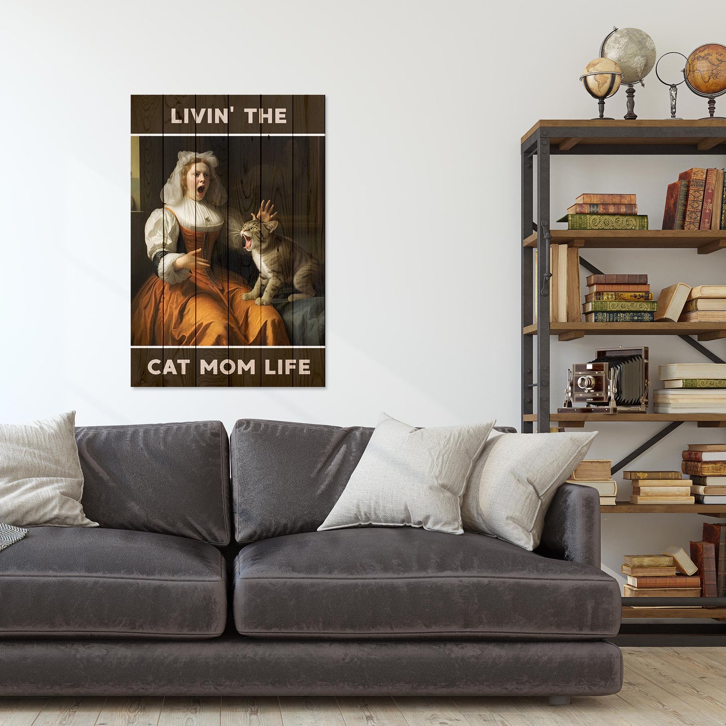 Wanddeko Holz - Livin' the cat mom life