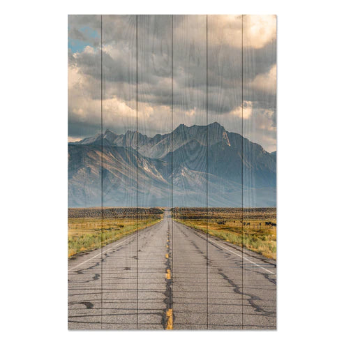 Wanddeko Holz - Long Road