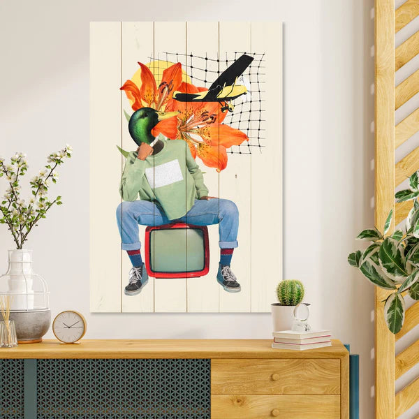 Wanddeko Holz - Man with a Duck's Head