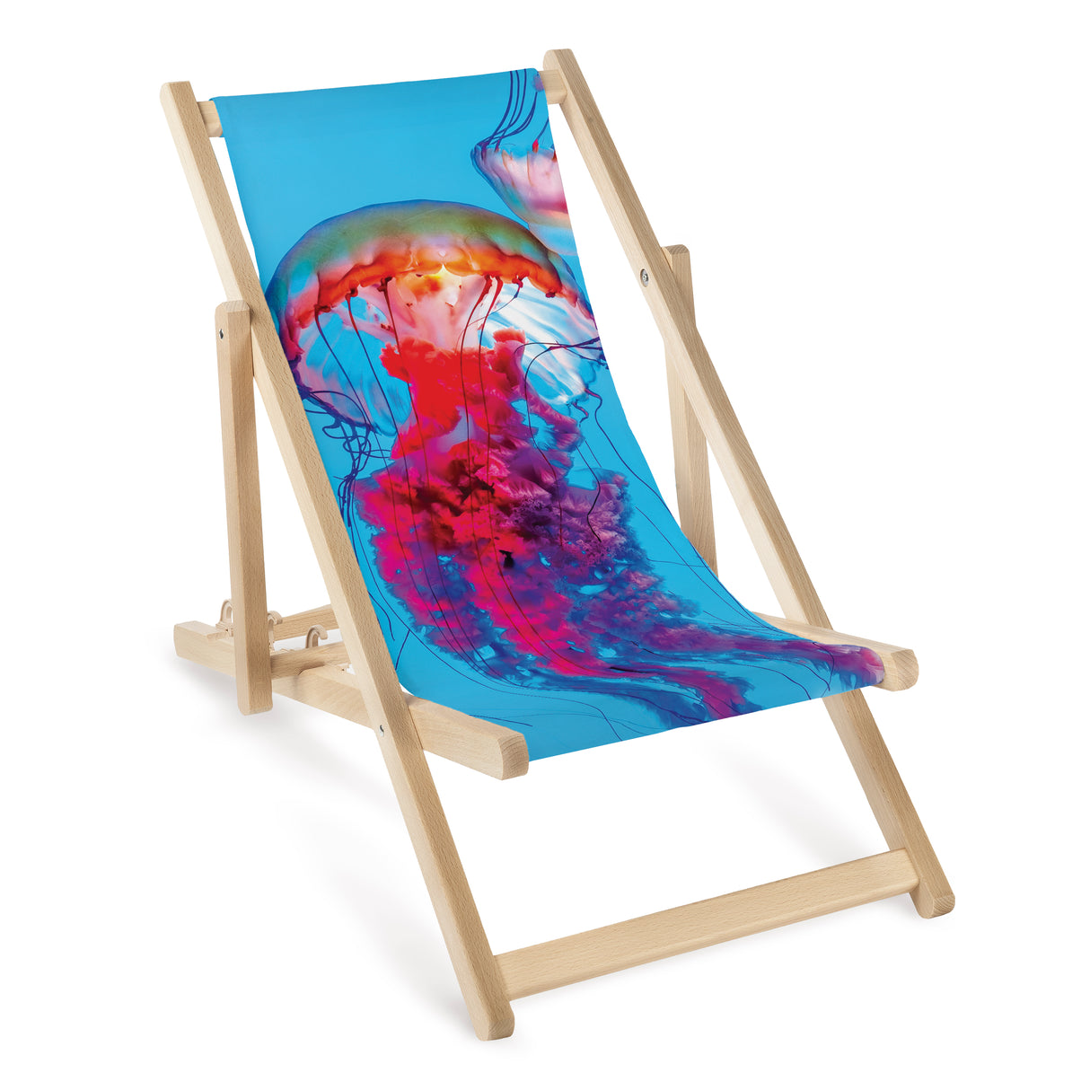 Kinderliegestuhl aus Holz Quallen