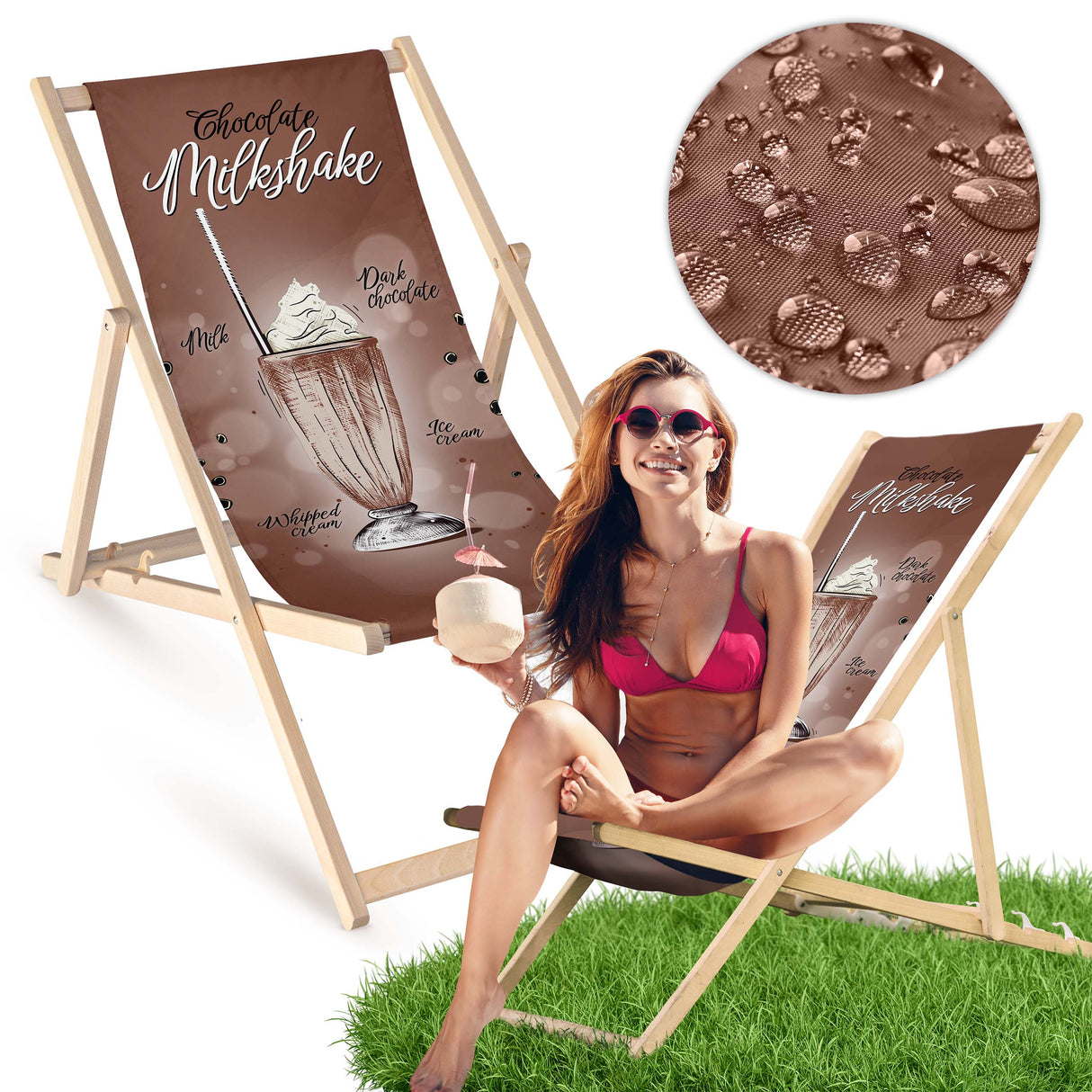 Holz-Liegestühle Chocolate Milkshake