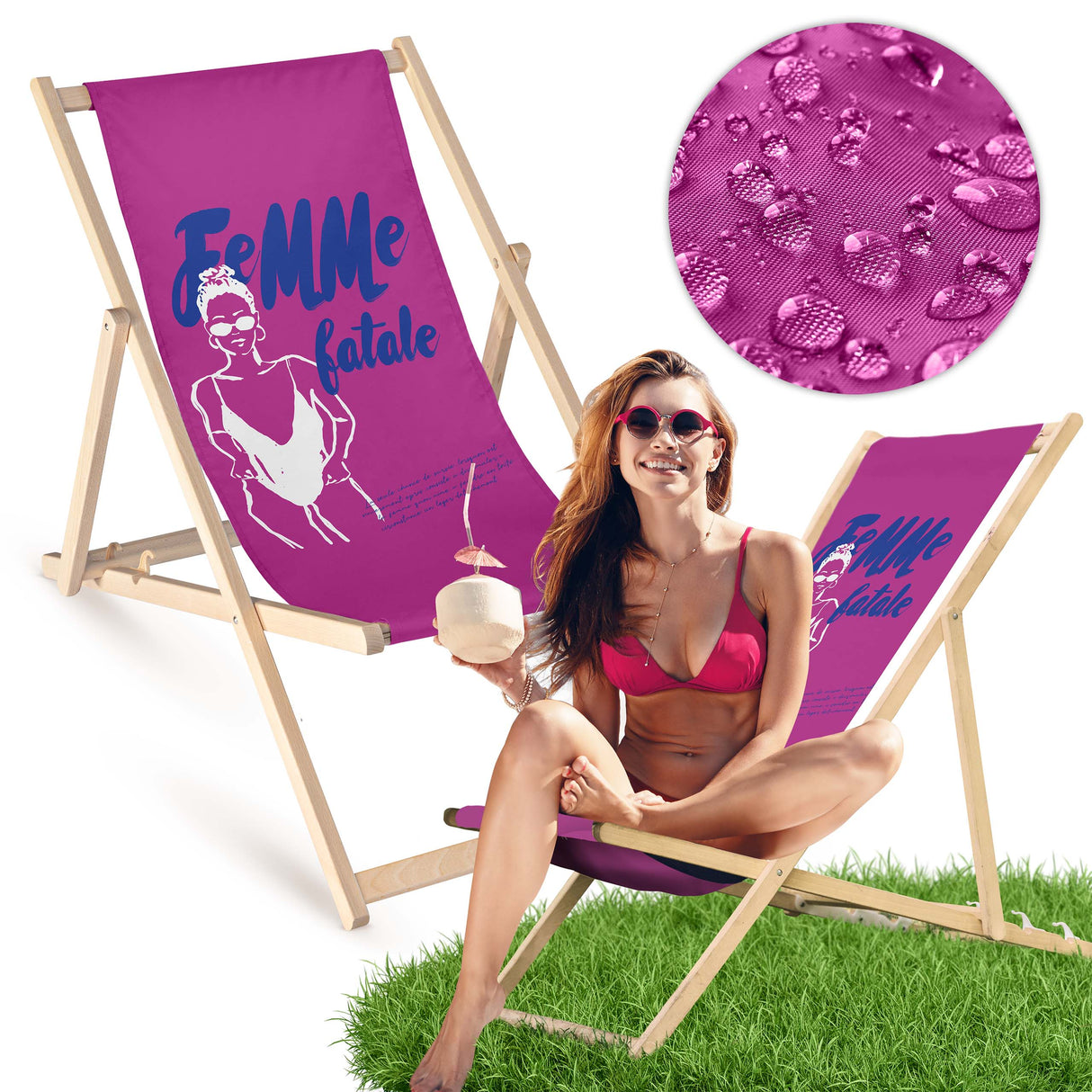 Holz-Liegestühle Femme Fatale